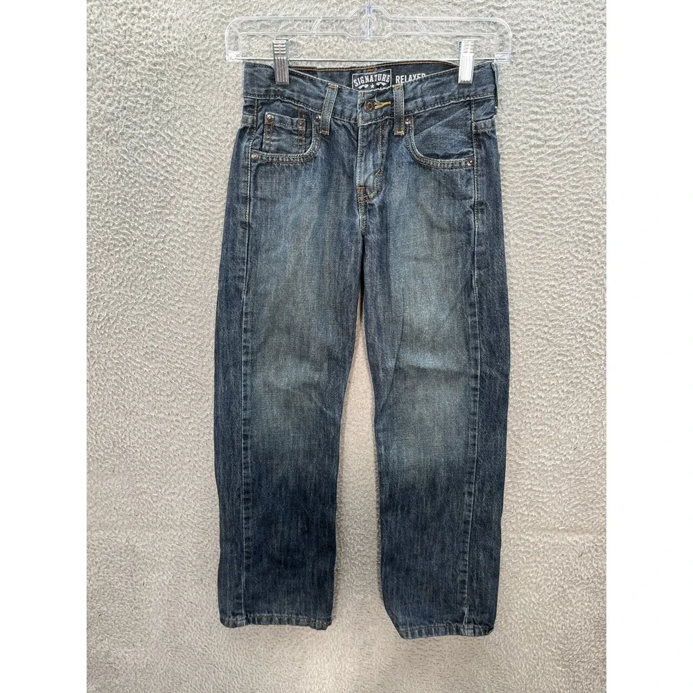 Signature By Levi Strauss Jeans Boys Youth 10‎ Slim Blue Relaxed Distressed *